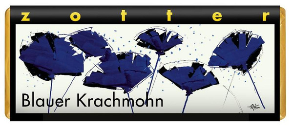 Produktfoto zu Blauer Krachmohn 70g, Zotter-Schokolade