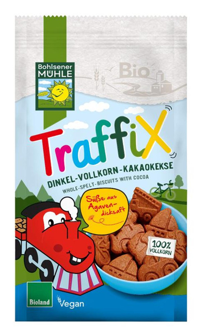 Produktfoto zu TraffiX Dinkel Vollkorn Kakaokekse, 125g