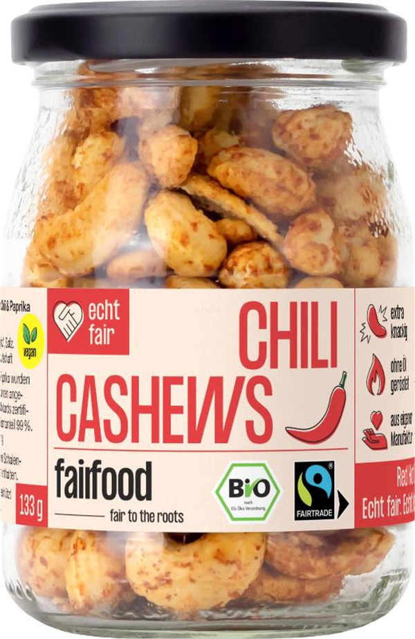Produktfoto zu Cashews Chili, fairtrade, 133g