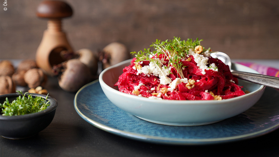 Rezeptbild für Pink Pasta mit roter Bete