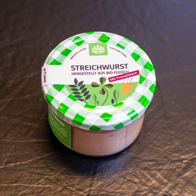 Produktfoto zu Streichwurst mit Preiselbeeren 200g-Glas