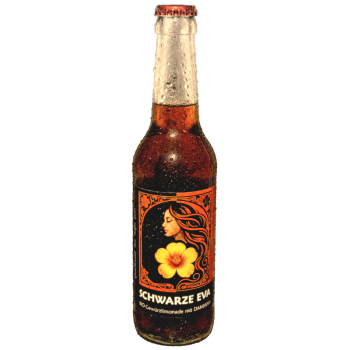 KI generiert: Eine Flasche Schwarze Eva Bio-Curcuma-Limonade mit Damiana.