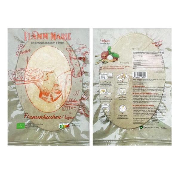 Produktfoto zu Flammkuchenböden Dinkel (6 Stk.) 300g