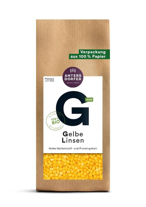 Produktfoto zu Gelbe Linsen 500g