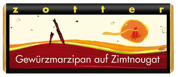 Produktfoto zu Gewürzmarzipan auf Zimtnougat 70g, Zotter-Schokolade