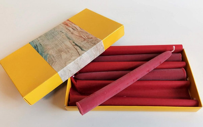 Produktfoto zu Tafelkerzen "rot", 6 Stück