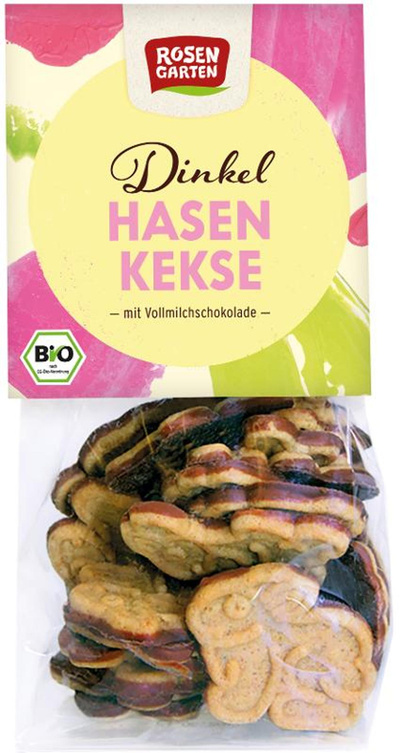 Produktfoto zu Dinkel-Hasen-Kekse mit Vollmilchschokolade, 150g