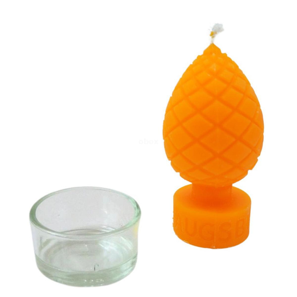 Produktfoto zu Zirbelnusskerze mit Glas "orange", 90x35 mm, 1 Stk.