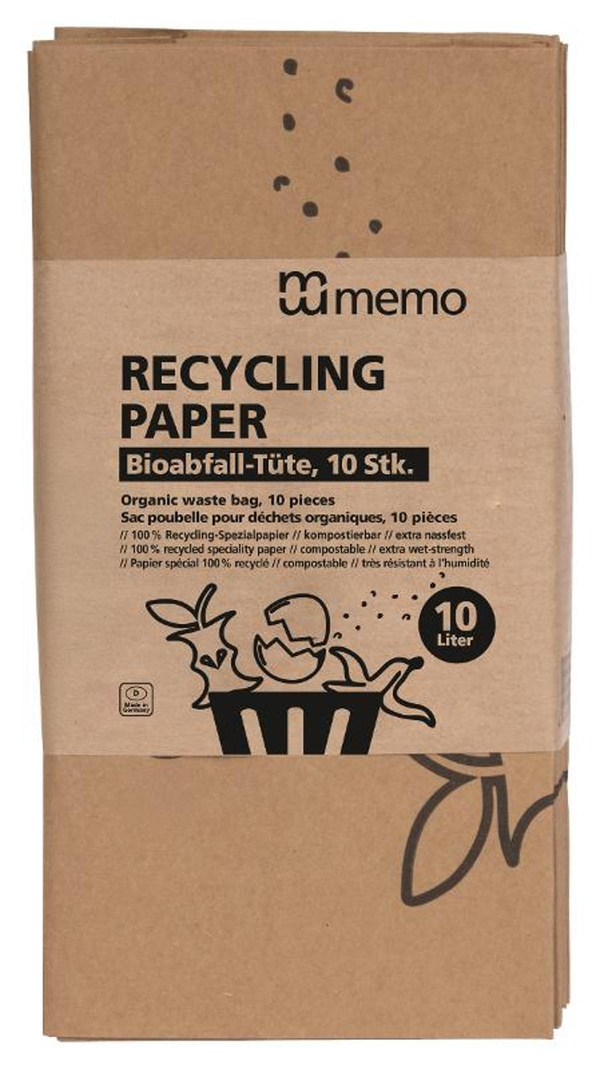 Produktfoto zu Bioabfall-Kompostbeutel aus Recyclingpapier, 10 Stk.