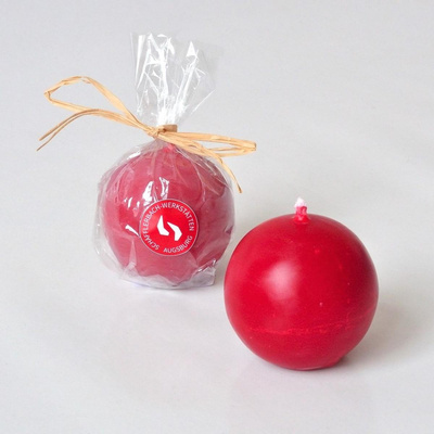 Produktfoto zu Kugelkerze klein "rot" 55 mm, 1 Stk.