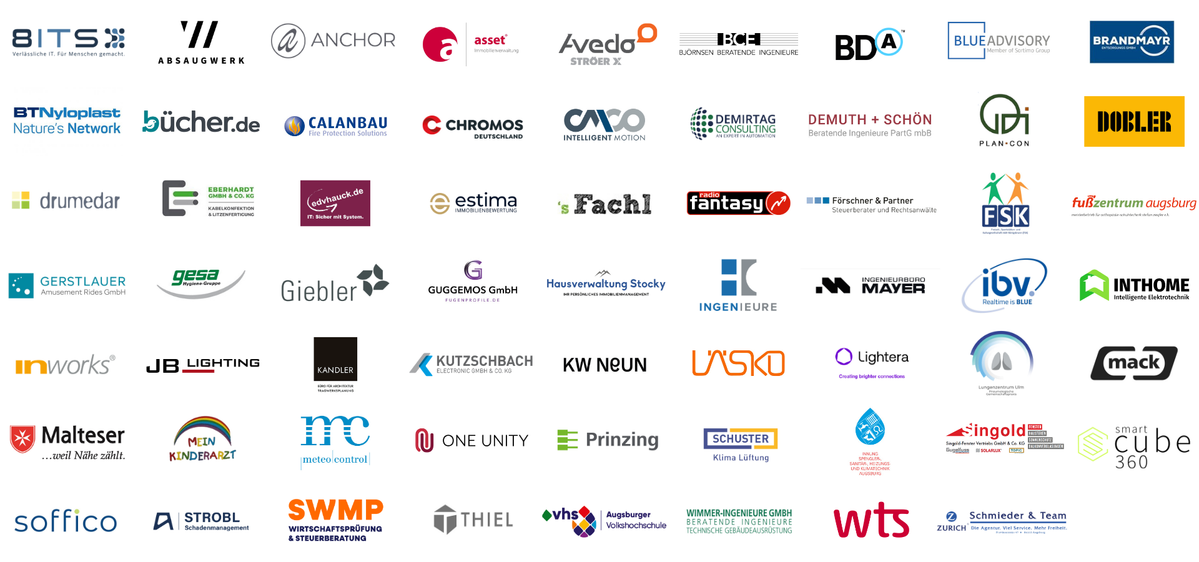 KI generiert: Eine Collage von Firmenlogos.