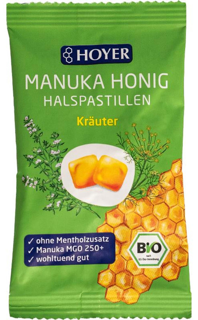 Produktfoto zu Manuka Honig Halspastillen Kräuter 30g