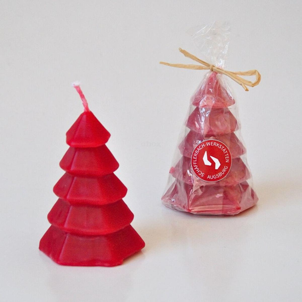 Produktfoto zu Tannenbaumkerze "rot", 70x50mm, , 1 Stk.