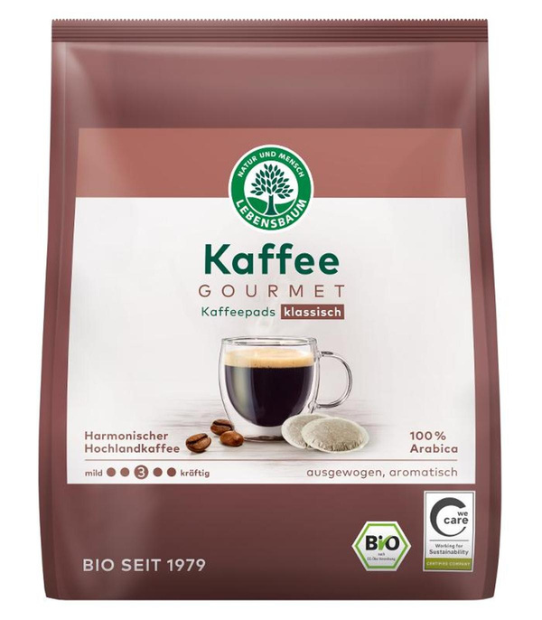 Produktfoto zu Gourmet Kaffee Crema klassik Pads 18 Stk.
