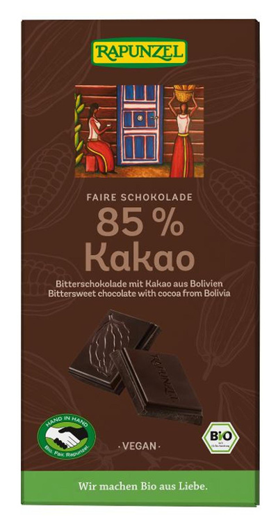 Produktfoto zu Bitterschokolade 85% Kakao 80g