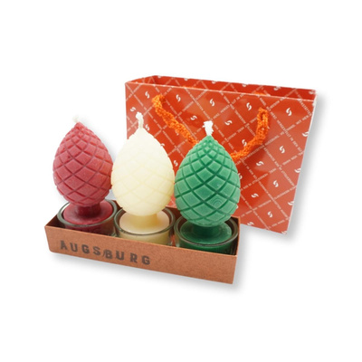 Produktfoto zu 3er-Geschenkset Zirbelnusskerz