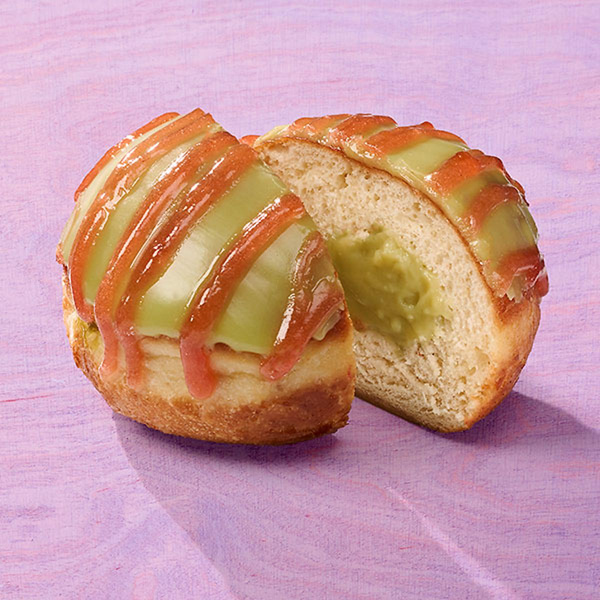 Produktfoto zu Mini Strawberry-Matcha Krapfen vegan