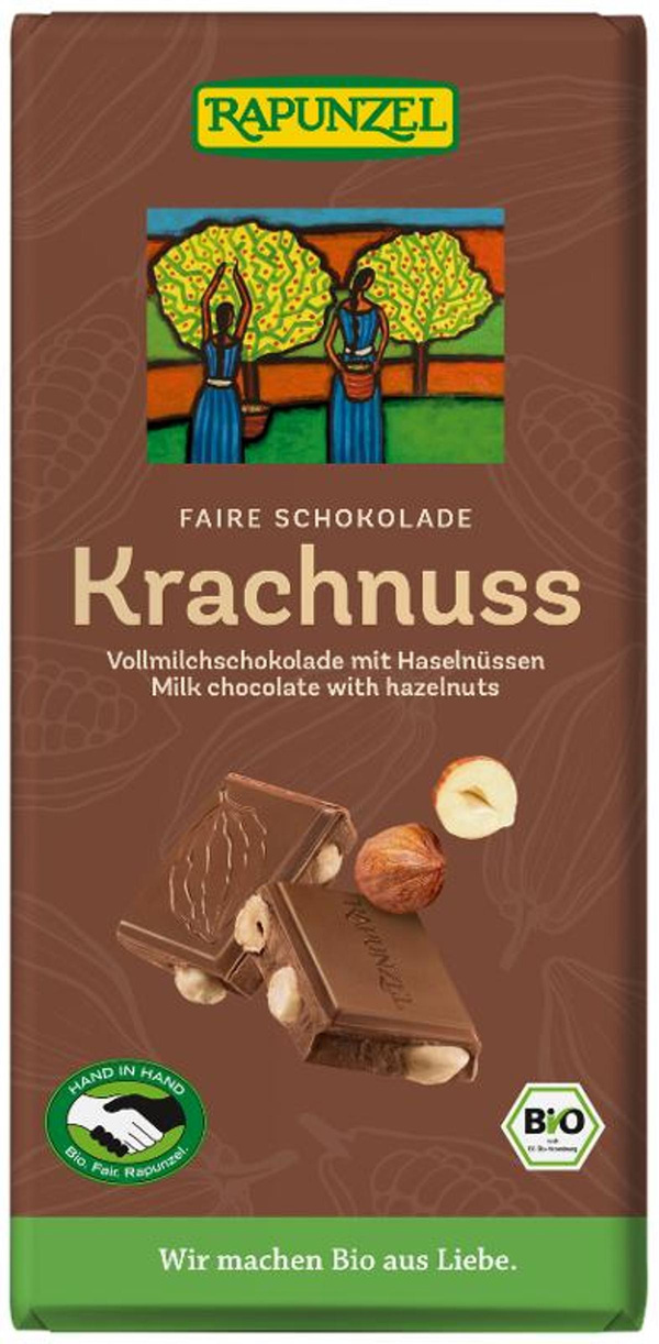 Produktfoto zu Vollmilch Schokolade Krachnuss, 100g