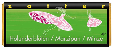 Produktfoto zu Holunderblüten Marzipan Minze, 70g, Zotter-Schokolade