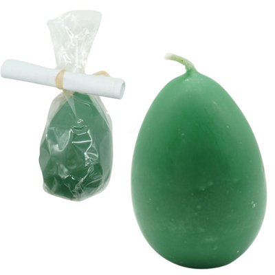 Produktfoto zu Osterei-Kerze Bienenwachs grün 60x40mm