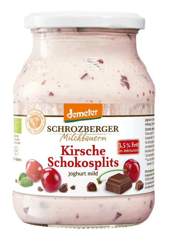 Produktfoto zu Joghurt Kirsche Schokosplits 500g-Glas