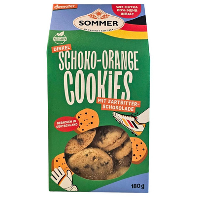 Produktfoto zu Dinkel Schoko-Orange Cookies +20% 180g