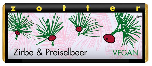 Produktfoto zu Zirbe & Preiselbeer vegan, 70g, Zotter-Schokolade