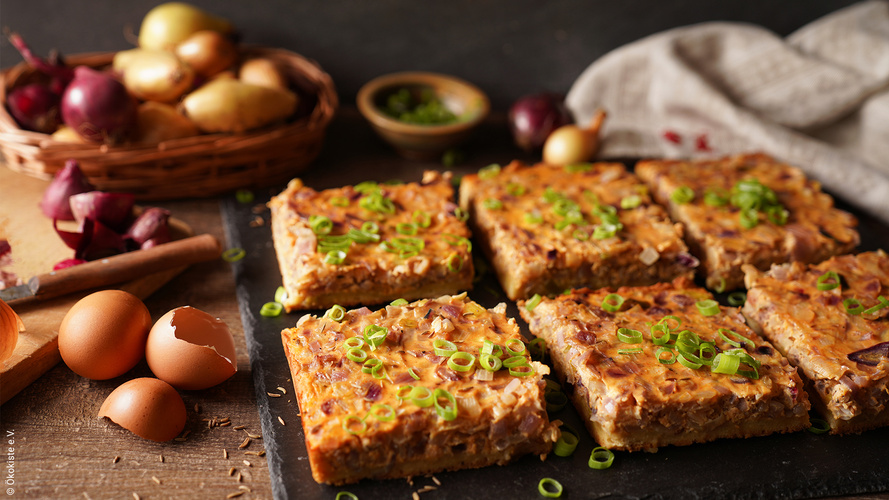 Rezeptbild für Zwiebelkuchen ohne Hefe