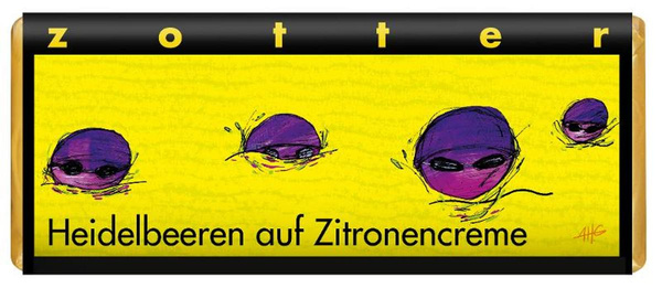 Produktfoto zu Heidelbeeren auf Zitronencreme, 70g, Zotter-Schokolade
