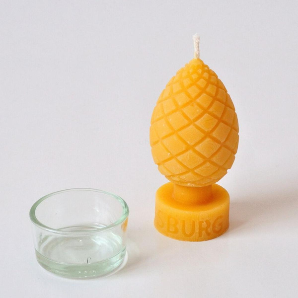 Produktfoto zu Zirbelnusskerze mit Glas "natur", 90x35 mm, 1 Stk.