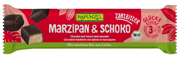 Produktfoto zu Glücksstücke Marzipan Schoko Zartbitter 50g