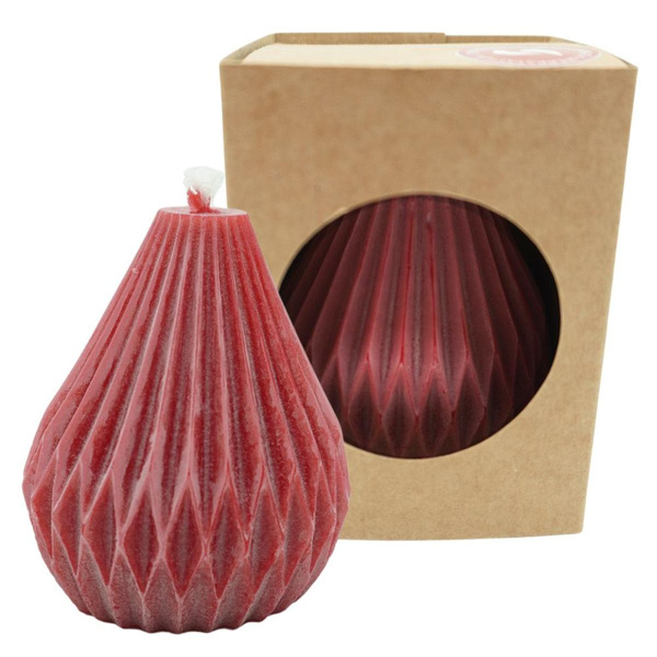 Produktfoto zu Fächerkerze Bienenwachs rot 70x50mm