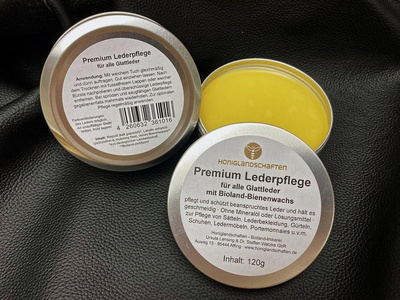 Produktfoto zu Premium Lederpflege mit Bienenwachs, 120g