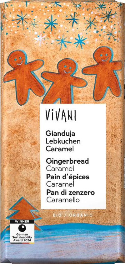 Produktfoto zu Gianduja Lebkuchen Caramel Schokolade Vivani 100g