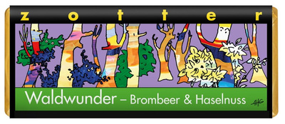 Produktfoto zu Waldwunder Brombeer & Haselnuss, Zotter-Schokolade 70g