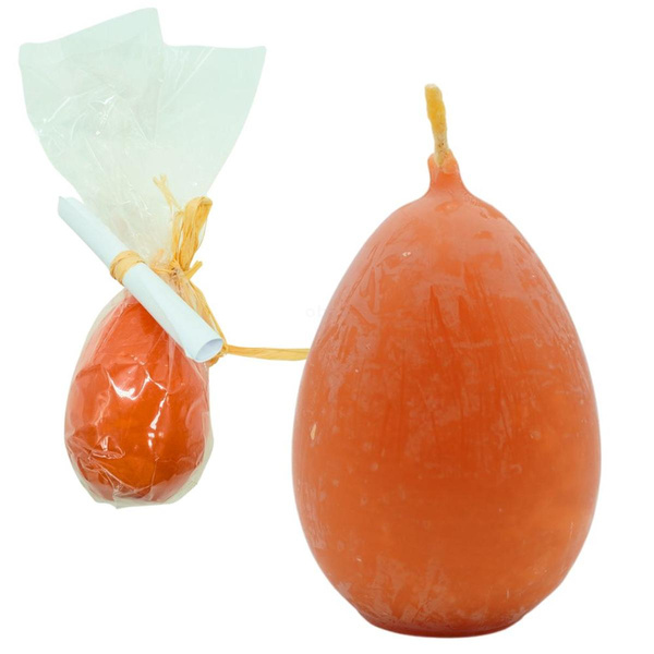 Produktfoto zu Osterei-Kerze Bienenwachs orange 60x40mm