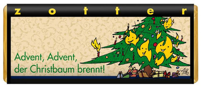 Produktfoto zu Advent, Advent, der Christbaum brennt, 70g, Zotter-Schokolade