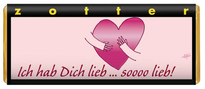Produktfoto zu Ich hab dich lieb, 70g, Zotter-Schokolade