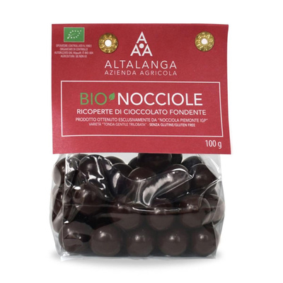 Produktfoto zu Haselnüsse mit Bitterschokolade, 100g