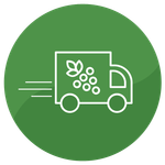 Grünes Symbol mit einem Lieferwagen.