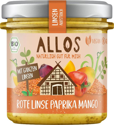 Produktfoto zu Linsenaufstrich Rote Linse Paprika Mango 140g