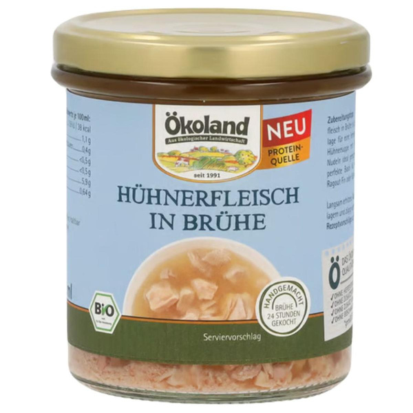 Produktfoto zu Hühnerfleisch in Brühe 320 ml