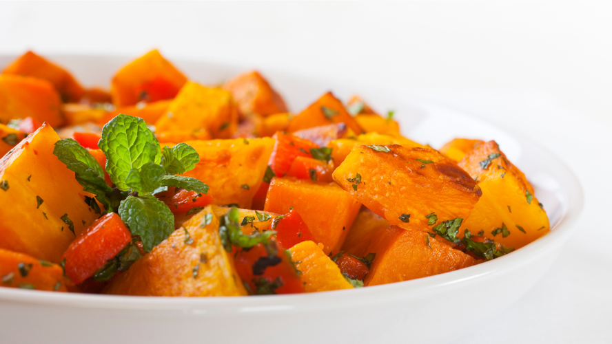 Rezeptbild für Gebackener Kürbissalat