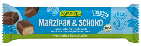 Produktfoto zu Glücksstücke Marzipan Schoko Vollmilch 50g