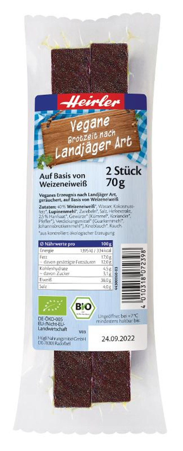 Produktfoto zu Vegane Brotzeit nach Landjäger Art, 70g