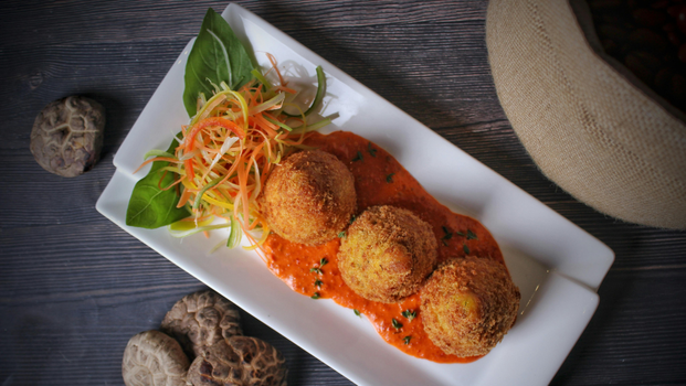 Rezeptbild für Pikante Auberginenbällchen