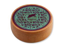 KI generiert: Das Bild zeigt ein Stück Blauschimmelkäse. Der Käse hat eine helle Farbe mit blauen Adern.