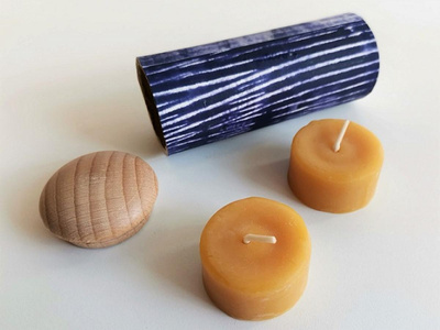 Produktfoto zu Teelichter "natur" in Röhre, 4 Stk.